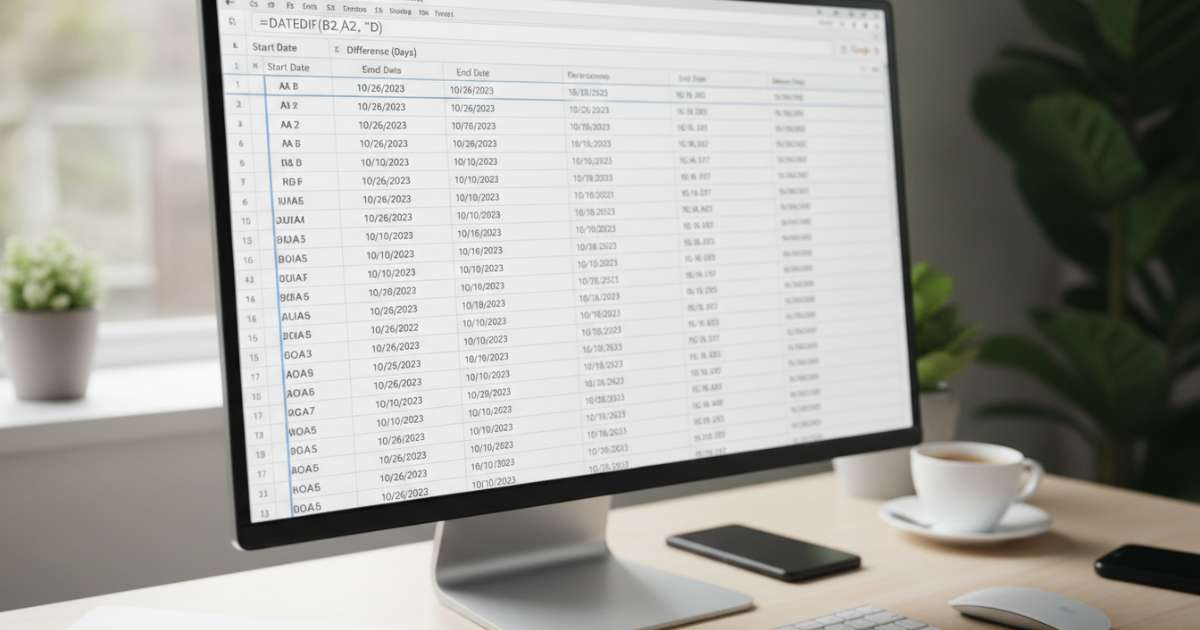 Thực hiện hàm trừ ngày tháng trong Google Sheet