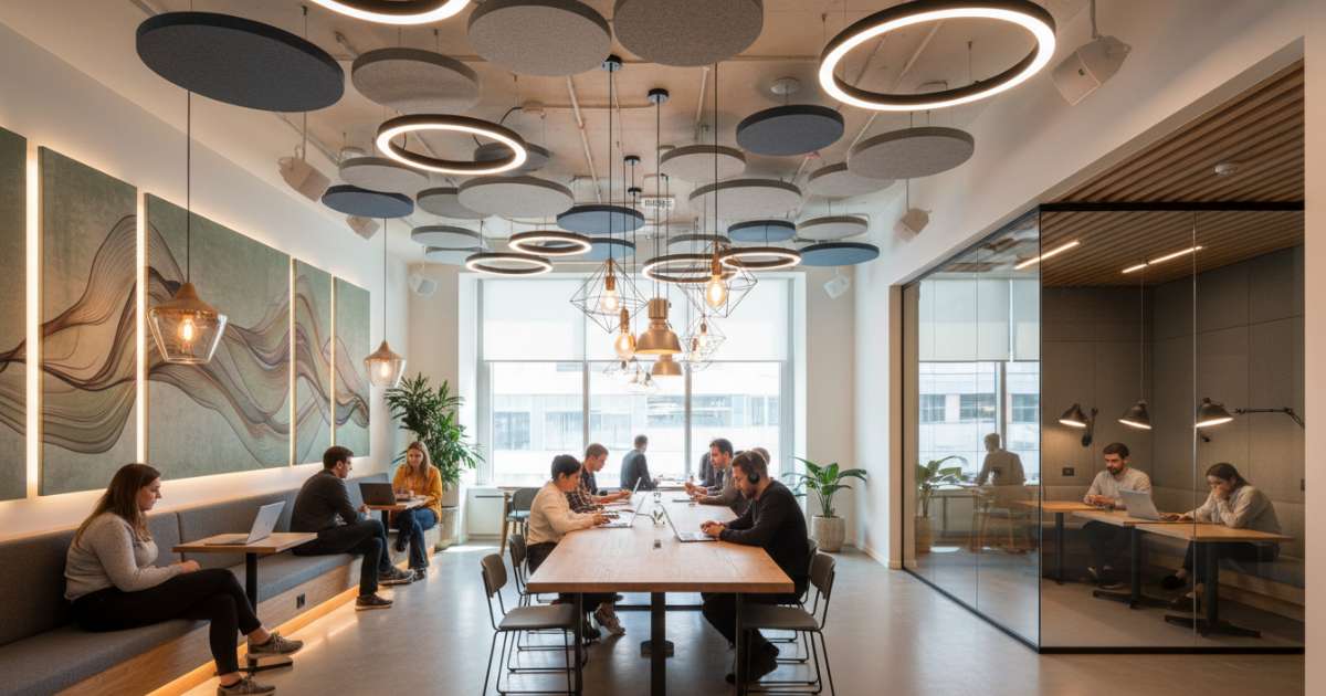Yếu tố ánh sáng và âm thanh trong thiết kế quán cafe văn phòng