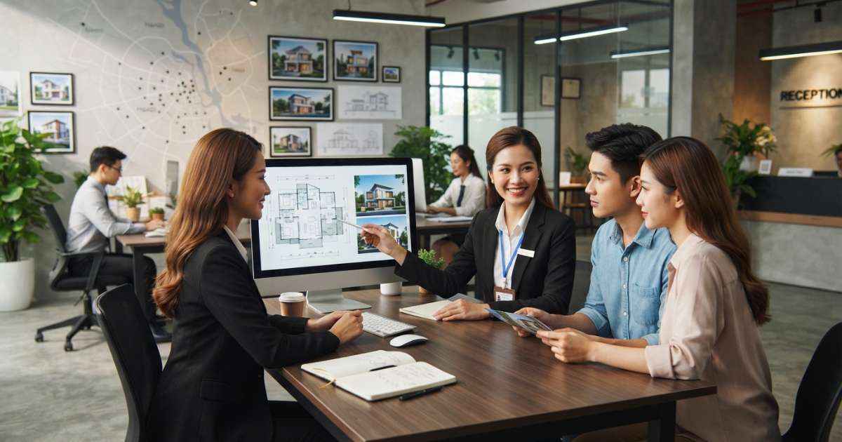 Bố trí không gian chức năng trong Thiết kế văn phòng nhà đất