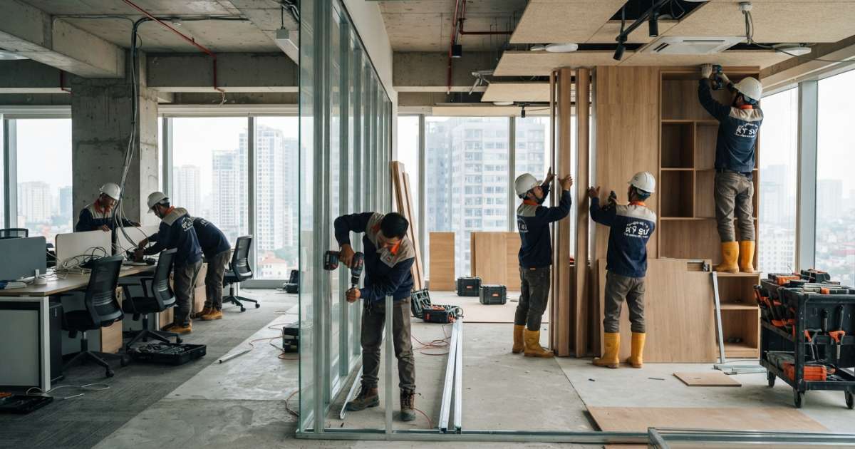 Giải pháp thi công nội thất văn phòng giá tốt mà không giảm chất lượng