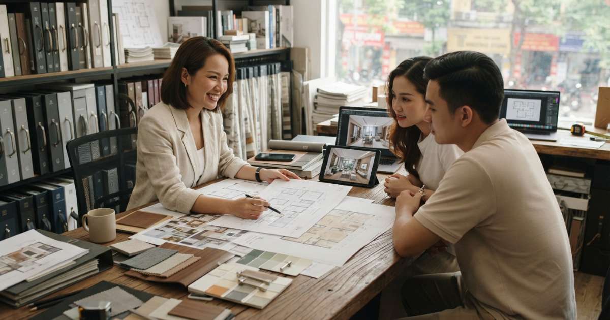 Quy trình chuẩn tại văn phòng thiết kế nội thất chuyên nghiệp