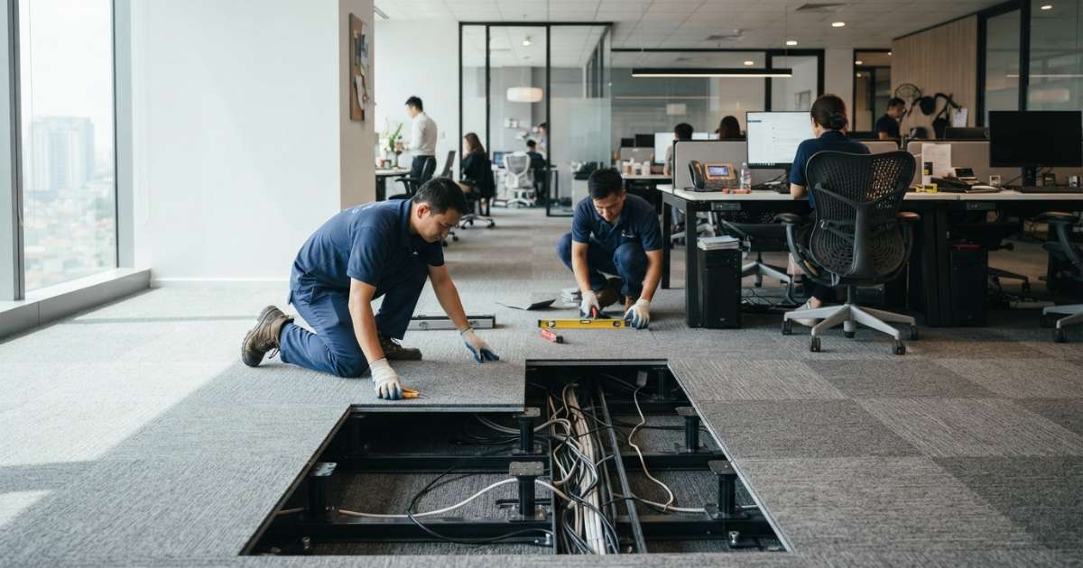 Tiêu chuẩn lắp đặt và bảo trì sàn nâng văn phòng