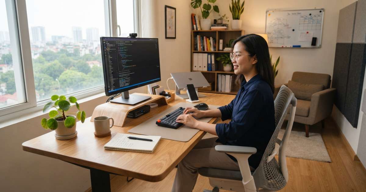 Bố trí bàn làm việc khoa học để tăng hiệu suất