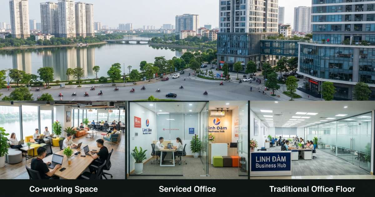 Các loại hình văn phòng cho thuê tại Linh Đàm phổ biến